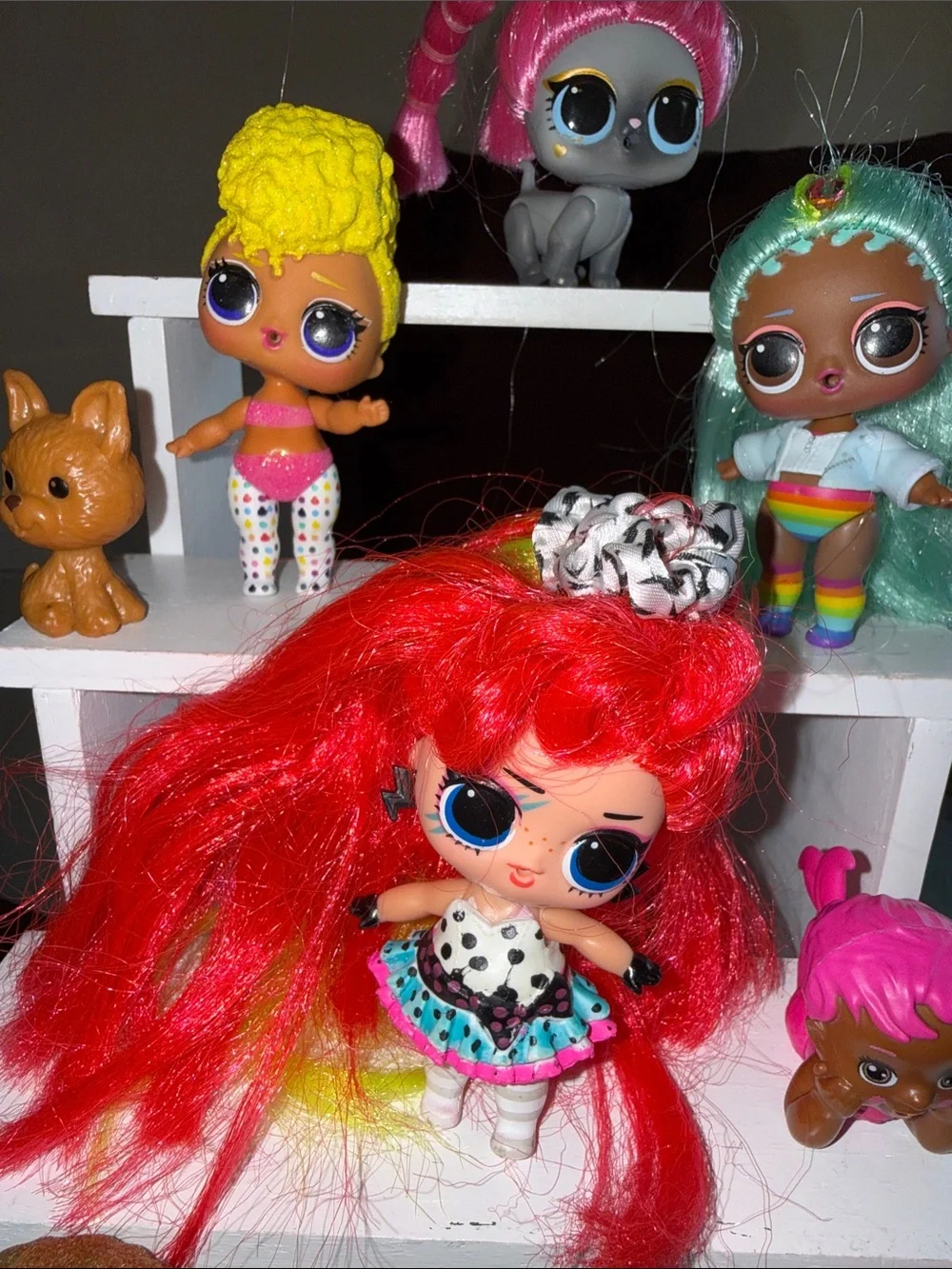 L.O.L. Surprise! Dolls Set with Red, Pink, Yellow, Mint & Gold Hair Accents